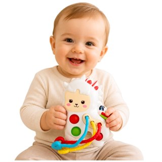LEAN Toys Zabawka Sensoryczna Dla Malucha Lama Ze Sznurkami Pop-It Koraliki