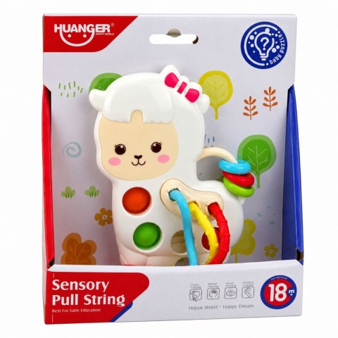 LEAN Toys Zabawka Sensoryczna Dla Malucha Lama Ze Sznurkami Pop-It Koraliki