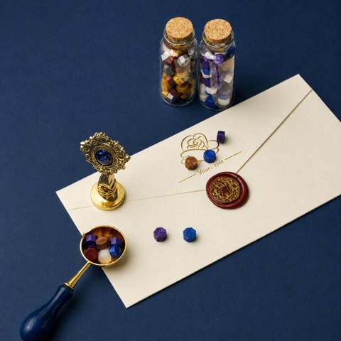 LEAN Toys Zestaw Do Pieczęci Woskowych Stempel Wosk Lakowy Do Ozdabiania