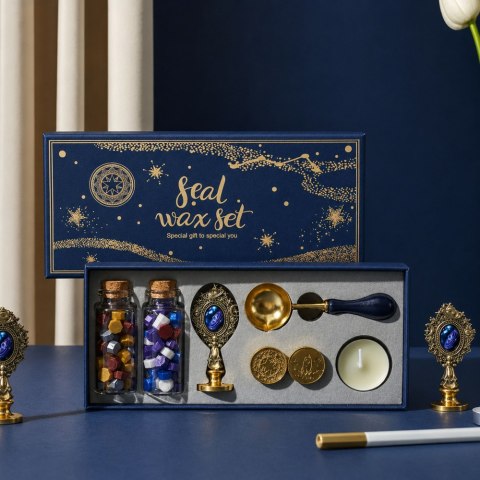 LEAN Toys Zestaw Do Pieczęci Woskowych Stempel Wosk Lakowy Do Ozdabiania