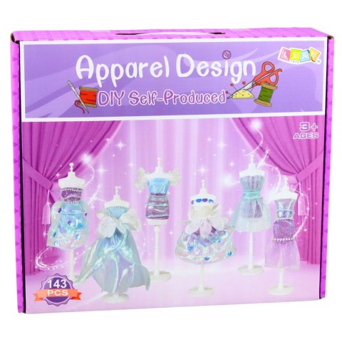 LEAN Toys Zestaw Do Szycia Sukienek Dla Lalek Mała Projektantka Mody DIY 143 el.