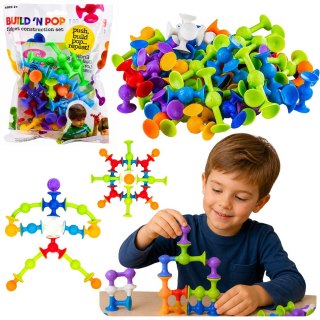 LEAN Toys Zestaw Klocki Konstrukcyjne Przyssawki Sensoryczne Kolorowe Pszczółki