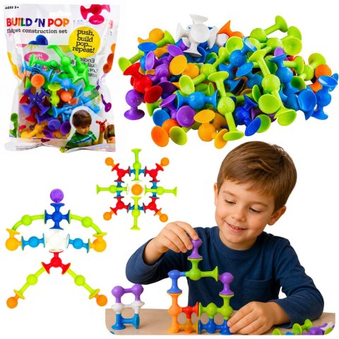 LEAN Toys Zestaw Klocki Konstrukcyjne Przyssawki Sensoryczne Kolorowe Pszczółki