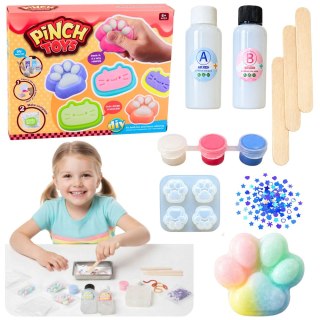 LEAN Toys Zestaw Kreatywny DIY Do Tworzenia Gniotków Gniotek Kocia Łapka 44 el.