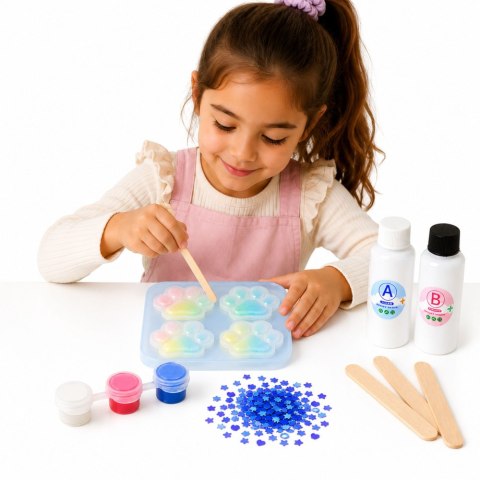 LEAN Toys Zestaw Kreatywny DIY Do Tworzenia Gniotków Gniotek Kocia Łapka 44 el.
