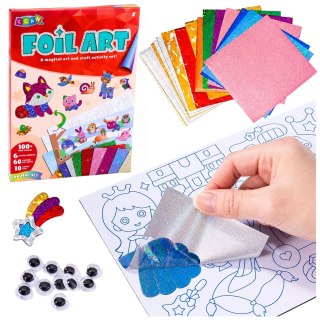 LEAN Toys Zestaw Kreatywny Plastyczny Foil Art DIY Wyklejanie Błyszczącą Folią