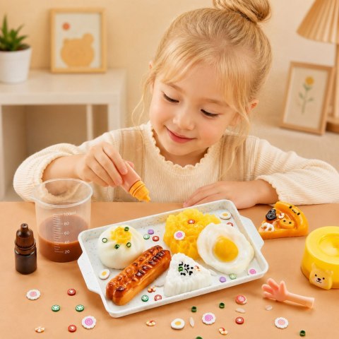 LEAN Toys Zestaw Kreatywny Plastyczny Tworzenie Squish Ozdobne Jedzenie Śniadanie DIY