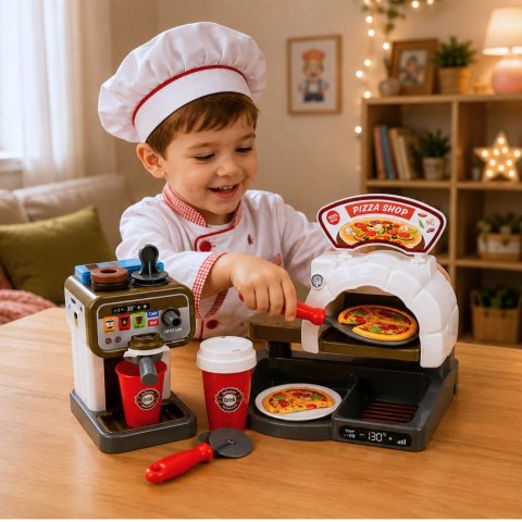 LEAN Toys Zestaw Pizzeria Piec Do Pizzy Ekspres do Kawy Akcesoria Sklep