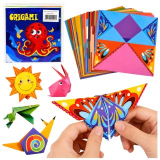LEAN Zestaw Do Origami Papier Kolorowy Książeczka Instruktażowa 100 Arkuszy