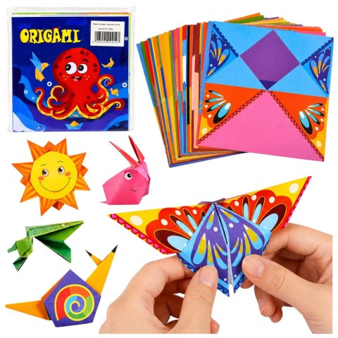 LEAN Zestaw Do Origami Papier Kolorowy Książeczka Instruktażowa 100 Arkuszy