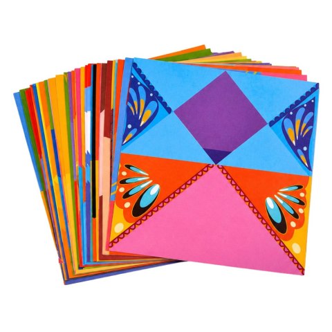 LEAN Zestaw Do Origami Papier Kolorowy Książeczka Instruktażowa 100 Arkuszy