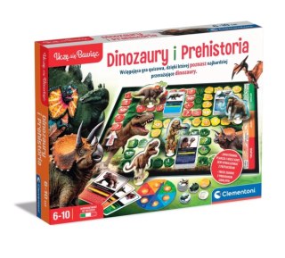 Clementoni Gra planszowa Quiz Dinozaury i Prehistoria Epoka Lodowcowa Uczę się Bawiąc Język Polski Clementoni 50804
