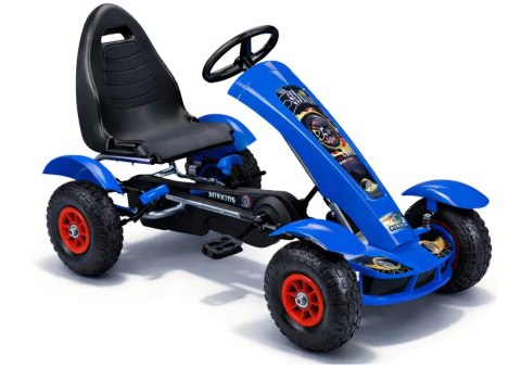 LEAN CARS Sportowy Gokart Na Pedały F618 Pomowane Koła Obciążenie 50kg Niebieski