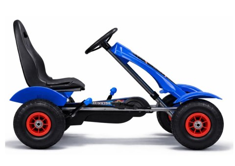 LEAN CARS Sportowy Gokart Na Pedały F618 Pomowane Koła Obciążenie 50kg Niebieski