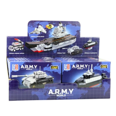 LEAN TOYS Klocki Konstrukcyjne Armia Wojsko Militarne Środki Transportu Robot 2w1