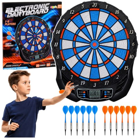 LEAN Toys Gra Zręcznościowa Elektroniczna Tarcza Dart LCD 25 Gier 176 Wariantów