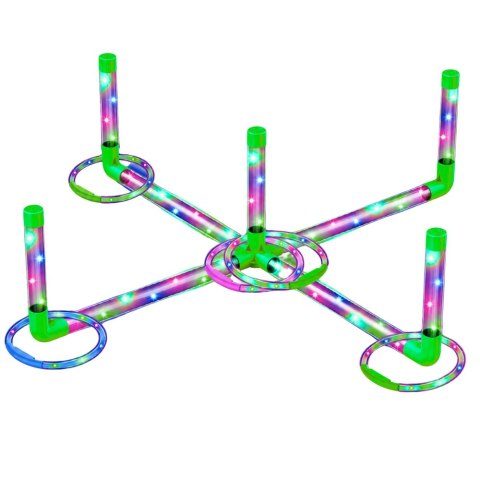 LEAN Toys Gra Zręcznościowa Ringo Rzut do Celu Dla Dzieci LED Świecące Obręcze Słupki