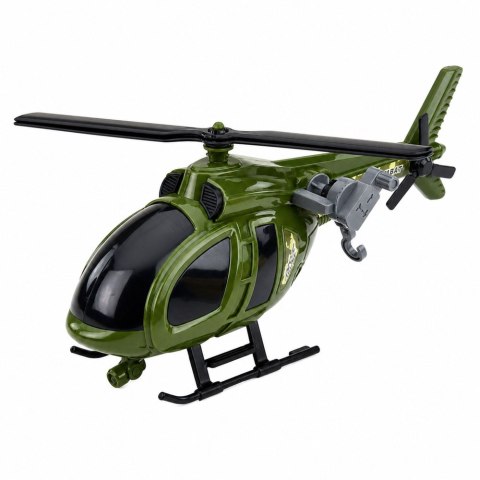 LEAN Toys Helikopter Wojskowy Militarny Z Hakiem Światła Dźwięki Zielony