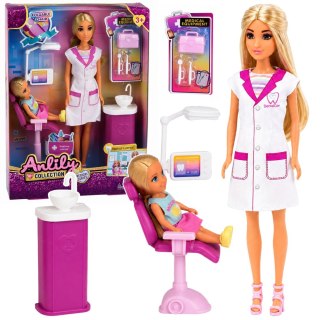 LEAN Toys Lalka Anlily Dentystka Gabinet Krzesło Dentystyczne Akcesoria Zestaw