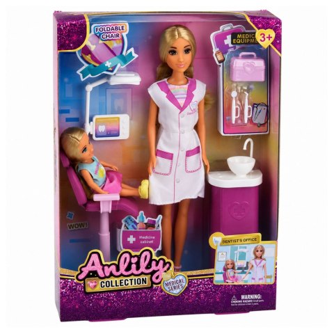 LEAN Toys Lalka Anlily Dentystka Gabinet Krzesło Dentystyczne Akcesoria Zestaw