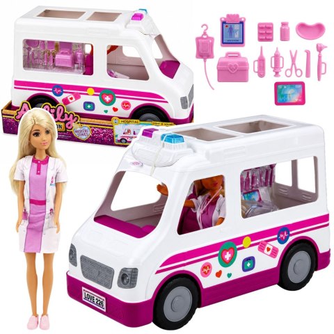 LEAN Toys Lalka Anlily Doktor Pielęgniarka Karetka Pogotowia Akcesoria Medyczne