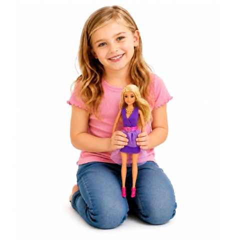 LEAN Toys Lalka Anlily Fashion W Fioletowej Sukience Słuchawki Akcesoria Zestaw