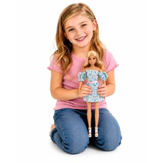 LEAN Toys Lalka Anlily Fashion w Niebieskiej Sukience W Kwiaty Torba Akcesoria Zestaw