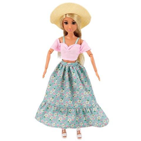 LEAN Toys Lalka Anlily Fashion w Spódnicy I Kapeluszu Torba Kubek Akcesoria Zestaw