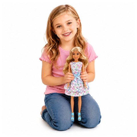 LEAN Toys Lalka Anlily Fashion z Pieskiem Sukienka w Kwiaty Torba Przekąski Akcesoria