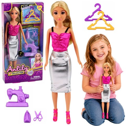 LEAN Toys Lalka Anlily Projektantka Ubrań Krawcowa Maszyna Do Szycia Akcesoria Zestaw