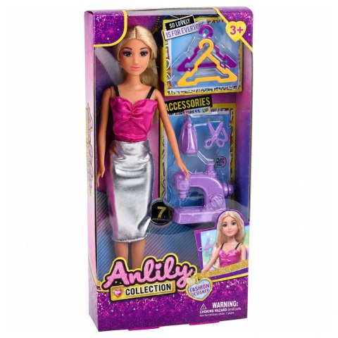 LEAN Toys Lalka Anlily Projektantka Ubrań Krawcowa Maszyna Do Szycia Akcesoria Zestaw