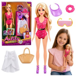 LEAN Toys Lalka Anlily W Stroju Kąpielowym Plażowiczka Torba Akcesoria Zestaw