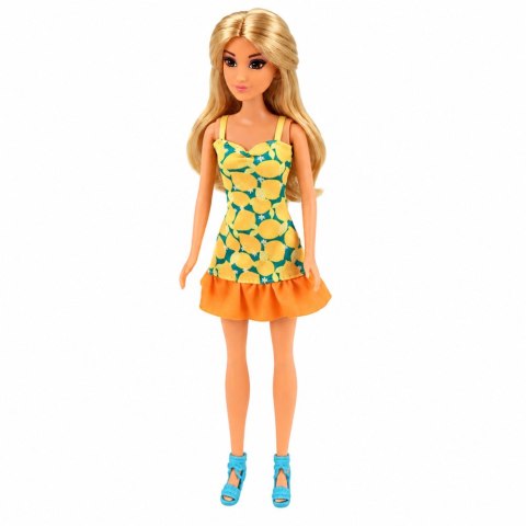 LEAN Toys Lalka Anlily W Żółtej Sukience Z Kotek Meble Ogrodowe Parasol Akcesoria