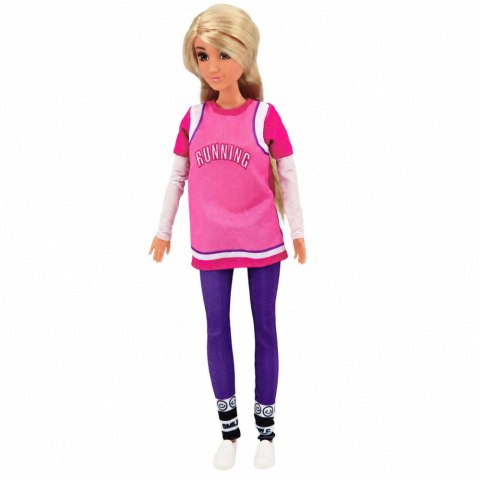 LEAN Toys Lalka Anlily Z Fioletowa Deskorolką Skejterka Kask Długa Bluza Zestaw