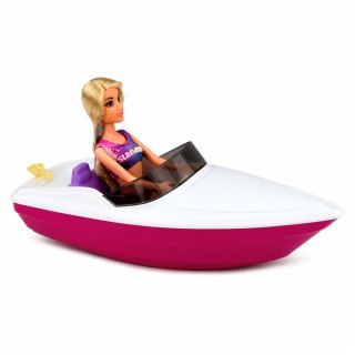 LEAN Toys Lalka Anlily w Motorówce Piesek Szczeniak Kamizelka Deska Akcesoria Zestaw