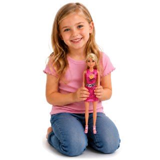LEAN Toys Lalka Anlily w Różowej Sukience Torebka Biżuteria Akcesoria Zestaw
