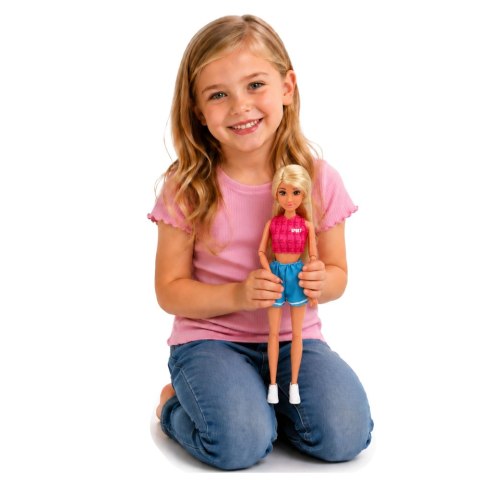 LEAN Toys Lalka Anlily w Stroju Sportowym Hantle Torba Bidon Akcesoria Zestaw