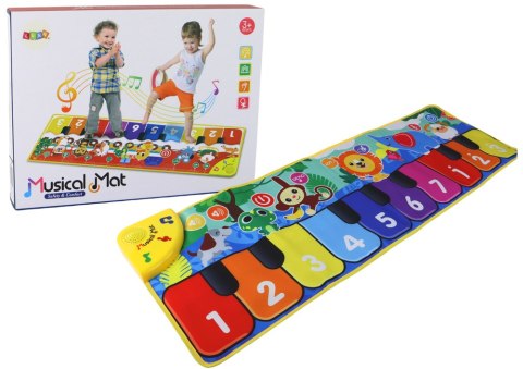 LEAN Toys Mata Do Tańczenia Dźwięk Zwierzątka Mikołaj Klawisze