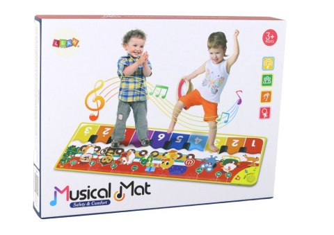 LEAN Toys Mata Do Tańczenia Dźwięk Zwierzątka Mikołaj Klawisze