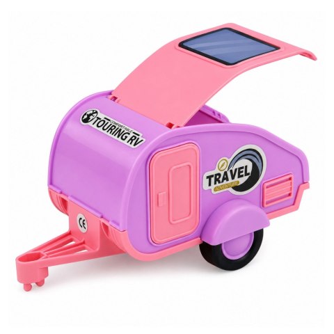LEAN Toys Samochód Terenowy z Kamperem Dźwięki Różowy Zestaw Turystyczny