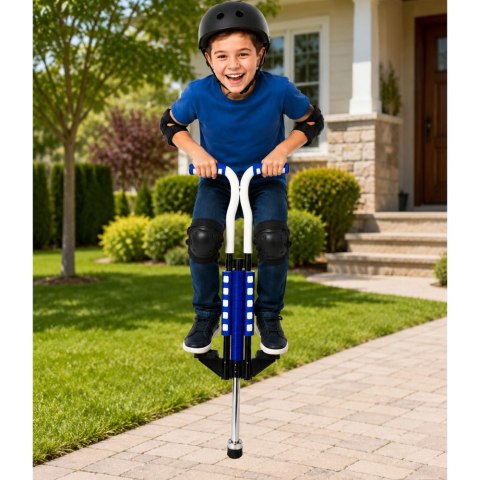 LEAN Toys Skoczek Drążek Pogo Do Skakania Dla Dzieci Jump Stick Do 70kg Niebieski