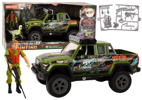 LEAN Toys Terenowy Samochód Myśliwski Myśliwy Dinozaur Światła Dźwięki Zielony