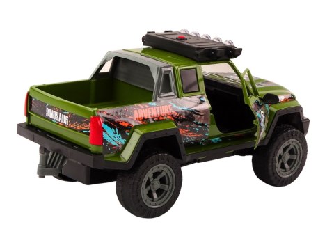 LEAN Toys Terenowy Samochód Myśliwski Myśliwy Dinozaur Światła Dźwięki Zielony
