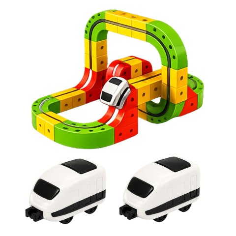 LEAN Toys Tor Magnetyczny Z Elektrycznym Pociągiem 3D Kreatywny Konstrukcyjny 67 el.