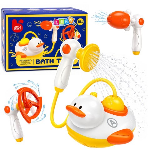 LEAN Toys Zabawka Do Kąpieli Kaczka z Prysznicem i Nakładkami Wodnymi Zestaw