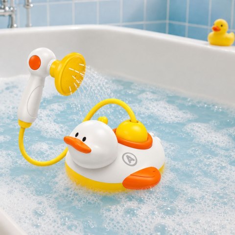 LEAN Toys Zabawka Do Kąpieli Kaczka z Prysznicem i Nakładkami Wodnymi Zestaw
