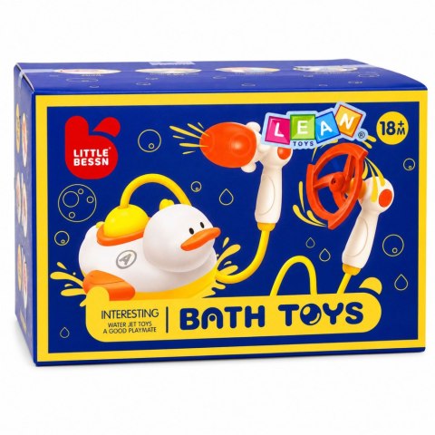 LEAN Toys Zabawka Do Kąpieli Kaczka z Prysznicem i Nakładkami Wodnymi Zestaw