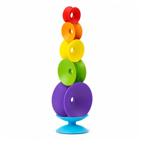 LEAN Toys Zakręcona Wieża Sensoryczna Układanka Edukacyjna Dla Malucha Kolorowa
