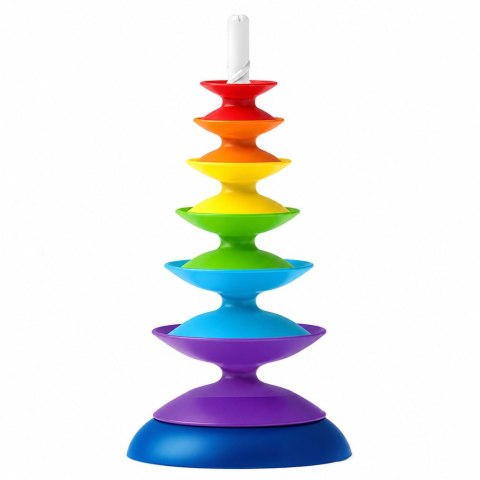 LEAN Toys Zakręcona Wieża Sensoryczna Układanka Edukacyjna Dla Malucha Kolorowa