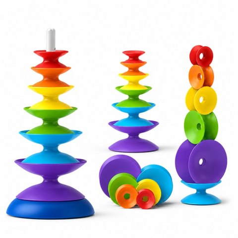 LEAN Toys Zakręcona Wieża Sensoryczna Układanka Edukacyjna Dla Malucha Kolorowa